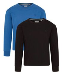 Black & Royal Blue Twin Pack Long Sleeve T Shirts