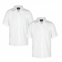 Girl's White Short Sleeve Blouses - Twin Pack 26-46in