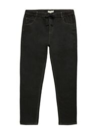 Pull On Black Drawstring Waist Jeans - Sturdy Fit