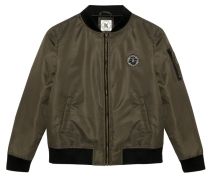 Khaki Plus Size Generous Fit Warm Lined Bomber Jacket