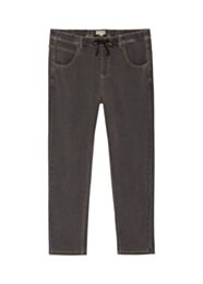 Pull On Drawstring Waist Sturdy Fit Jeans In Charcoal