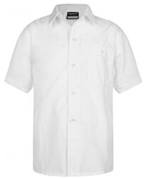 Twin Pack Easy Care Short Sleeve Shirts - Straight Cut - White or Sky