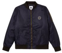 Navy Plus Size Generous Fit Warm Lined Bomber Jacket