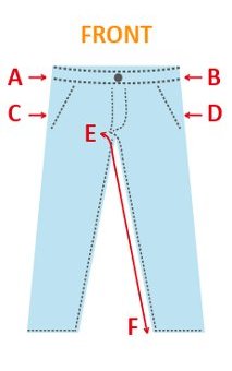 trouser measuring front back